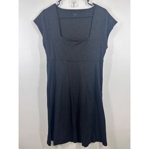 Horny Toad Dress Womens Medium Charcoal Black Organic Cotton Tencel Square Neck